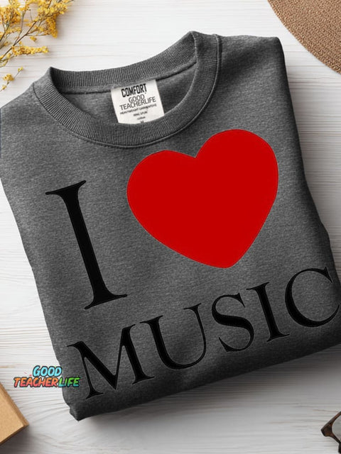 I Love Music Casual Sweatshirt