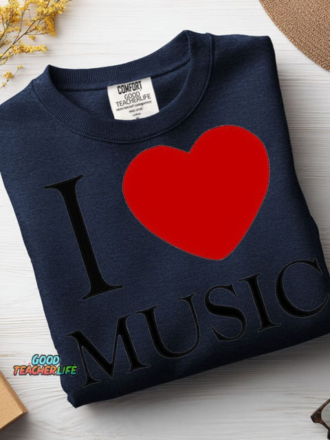 I Love Music Casual Sweatshirt