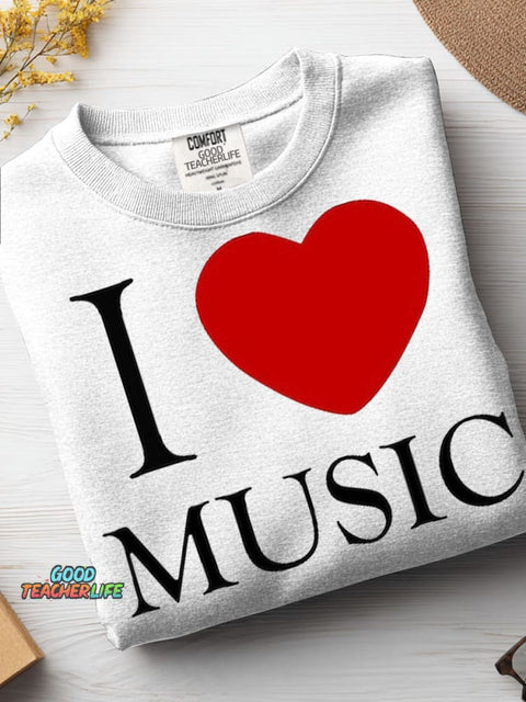 I Love Music Casual Sweatshirt