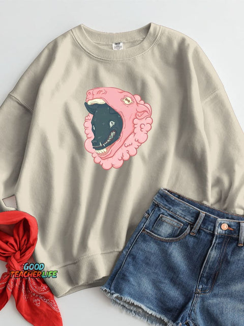 Cunning Wolf Decorative Pattern Casual Sweatshirt