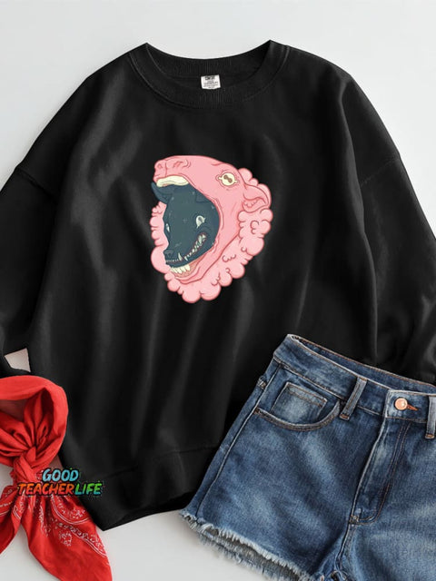 Cunning Wolf Decorative Pattern Casual Sweatshirt