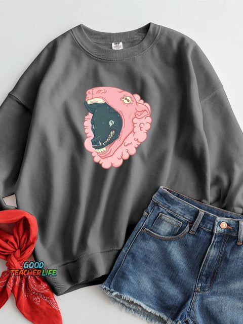 Cunning Wolf Decorative Pattern Casual Sweatshirt