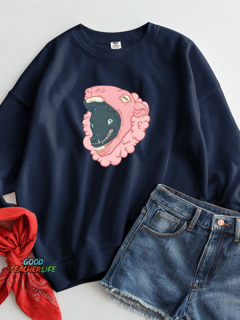 Cunning Wolf Decorative Pattern Casual Sweatshirt