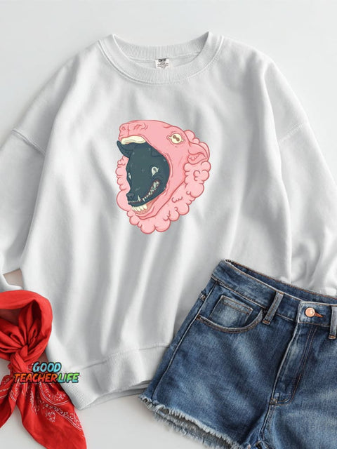 Cunning Wolf Decorative Pattern Casual Sweatshirt