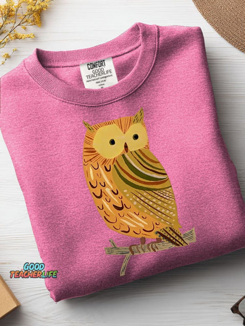 Owl Decorative Pattern Casual Sweatshirt