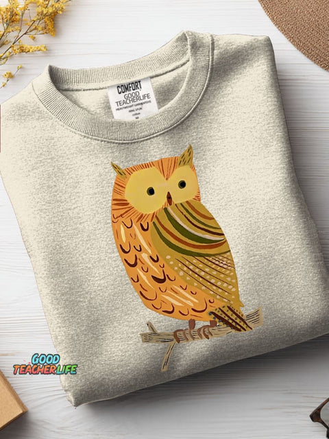 Owl Decorative Pattern Casual Sweatshirt