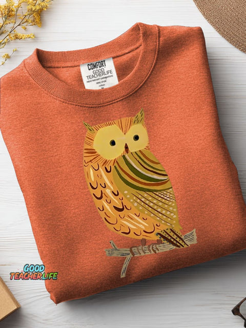 Owl Decorative Pattern Casual Sweatshirt
