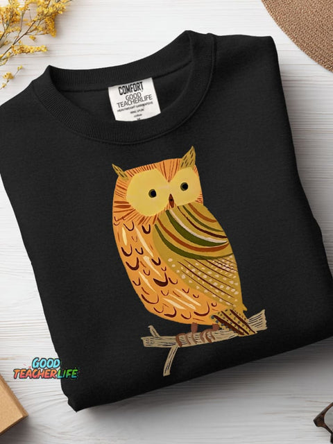 Owl Decorative Pattern Casual Sweatshirt