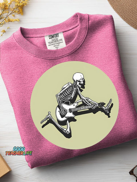 Rock Guitar Skull Casual Sweatshirt