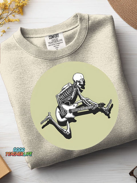 Rock Guitar Skull Casual Sweatshirt
