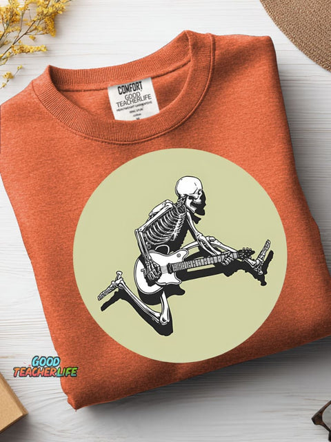 Rock Guitar Skull Casual Sweatshirt