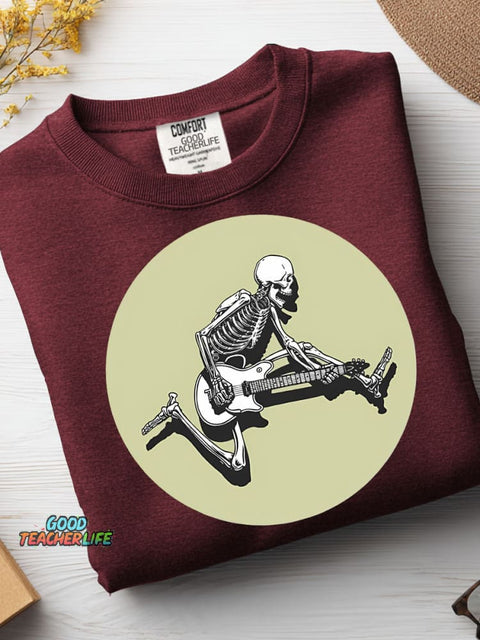 Rock Guitar Skull Casual Sweatshirt