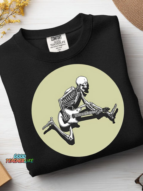 Rock Guitar Skull Casual Sweatshirt