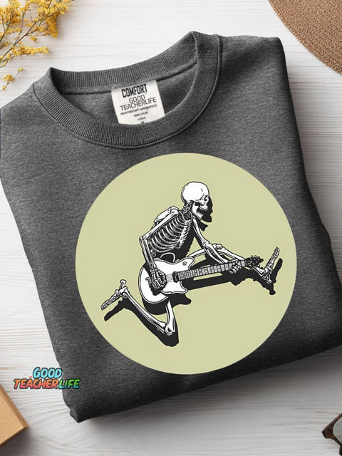 Rock Guitar Skull Casual Sweatshirt