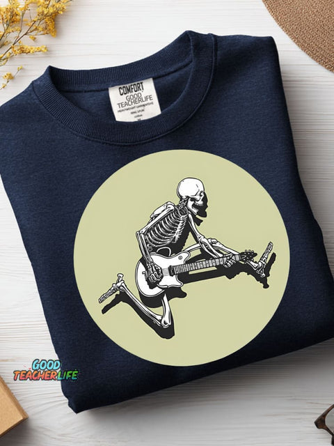 Rock Guitar Skull Casual Sweatshirt