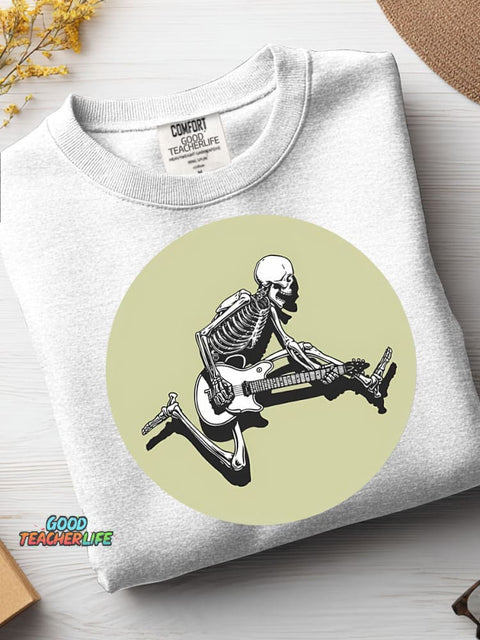 Rock Guitar Skull Casual Sweatshirt