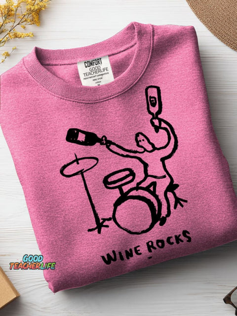 Wine Rocks Casual Sweatshirt