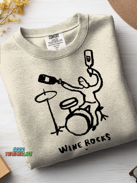 Wine Rocks Casual Sweatshirt