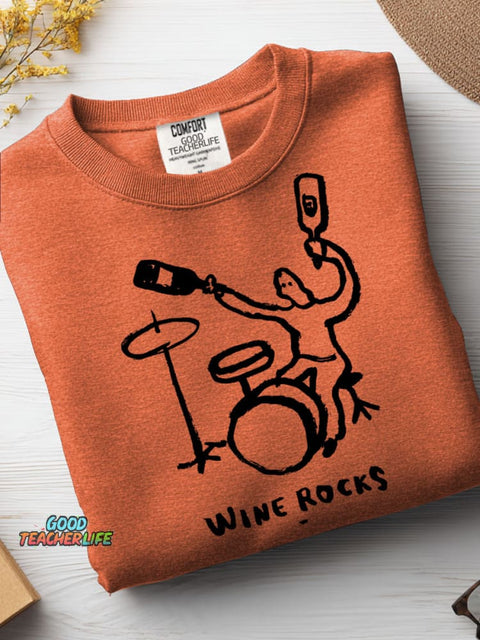 Wine Rocks Casual Sweatshirt