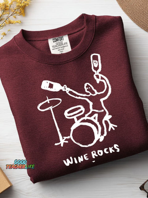 Wine Rocks Casual Sweatshirt