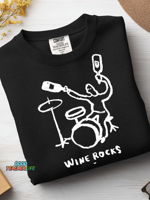 Wine Rocks Casual Sweatshirt