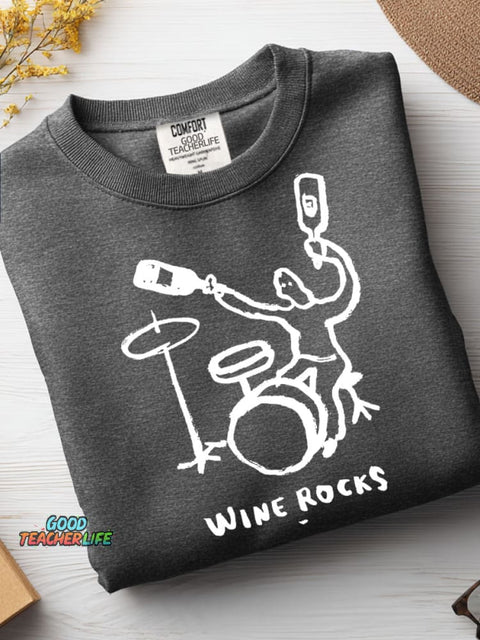 Wine Rocks Casual Sweatshirt