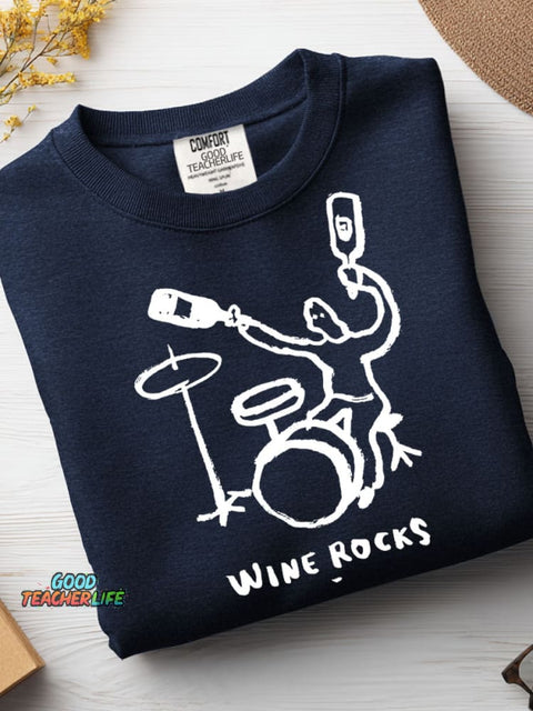 Wine Rocks Casual Sweatshirt