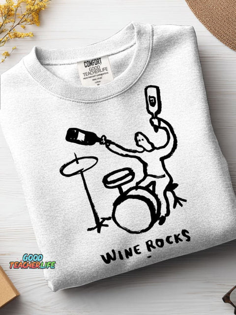 Wine Rocks Casual Sweatshirt