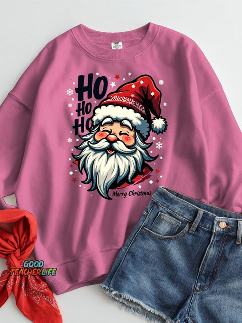 Merry Christmas HOHOHO Decorative Pattern Casual Sweatshirt