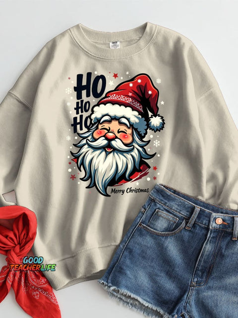 Merry Christmas HOHOHO Decorative Pattern Casual Sweatshirt
