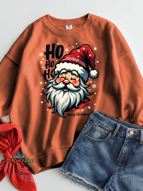 Merry Christmas HOHOHO Decorative Pattern Casual Sweatshirt