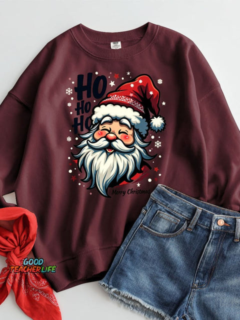 Merry Christmas HOHOHO Decorative Pattern Casual Sweatshirt