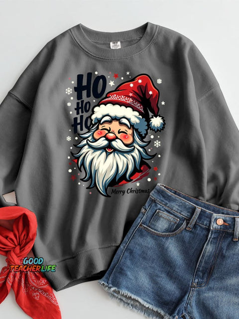 Merry Christmas HOHOHO Decorative Pattern Casual Sweatshirt