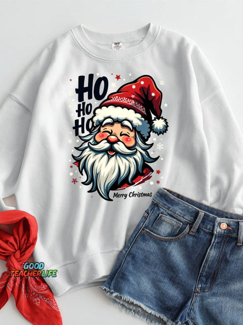 Merry Christmas HOHOHO Decorative Pattern Casual Sweatshirt