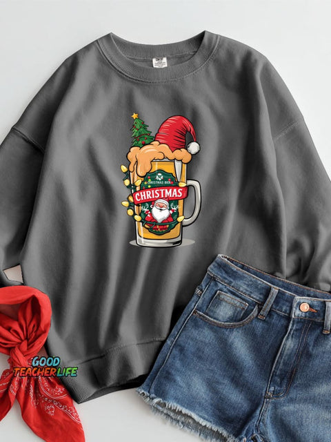 Christmas Drink Decoration Pattern Casual Sweatshirt