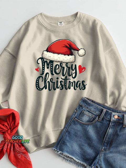Merry Christmas Decorative Pattern Casual Sweatshirt