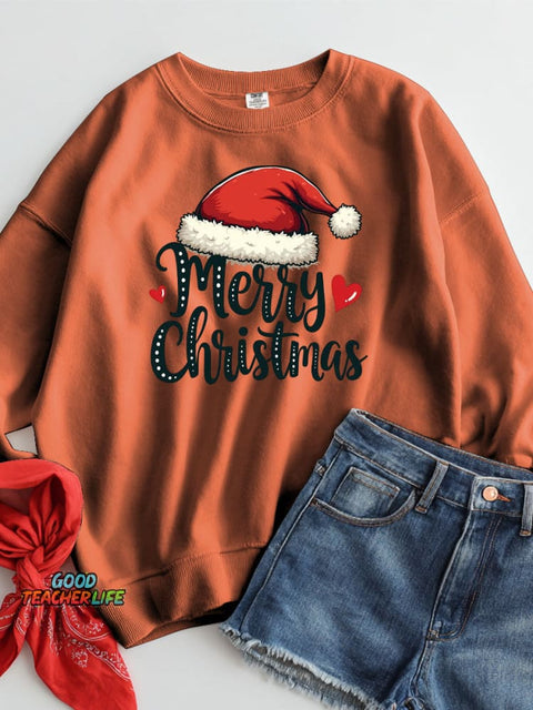 Merry Christmas Decorative Pattern Casual Sweatshirt