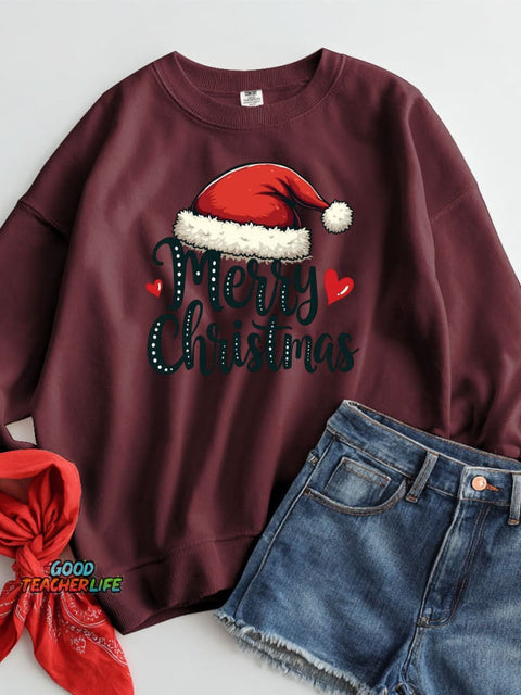 Merry Christmas Decorative Pattern Casual Sweatshirt