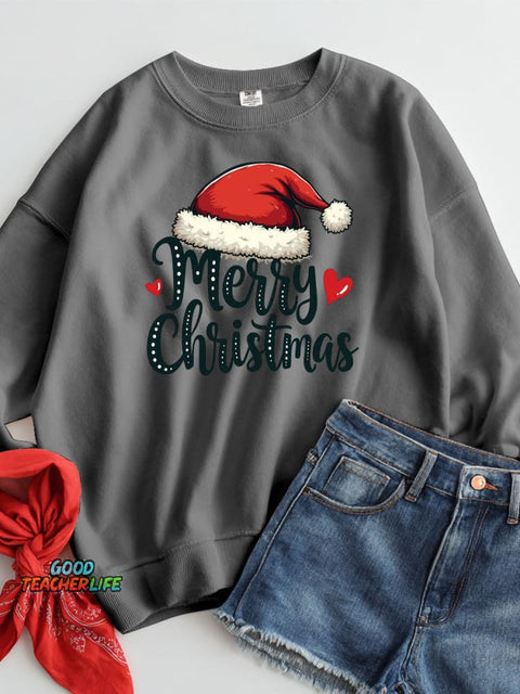 Merry Christmas Decorative Pattern Casual Sweatshirt