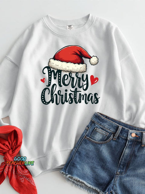 Merry Christmas Decorative Pattern Casual Sweatshirt