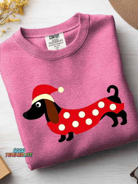 Christmas Dachshund Decoration Pattern Casual Sweatshirt