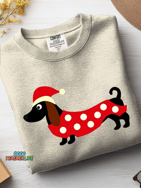 Christmas Dachshund Decoration Pattern Casual Sweatshirt