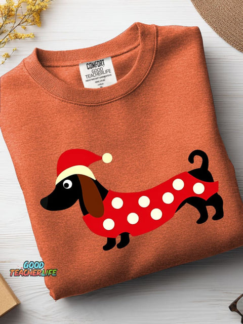 Christmas Dachshund Decoration Pattern Casual Sweatshirt