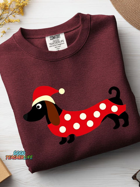 Christmas Dachshund Decoration Pattern Casual Sweatshirt