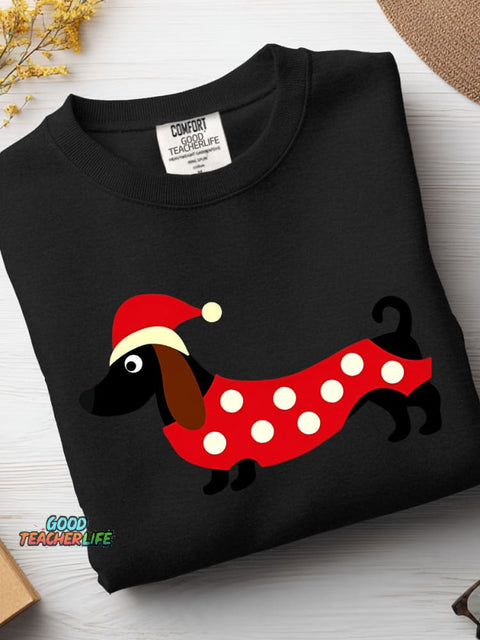 Christmas Dachshund Decoration Pattern Casual Sweatshirt