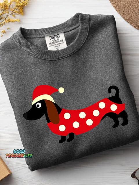 Christmas Dachshund Decoration Pattern Casual Sweatshirt