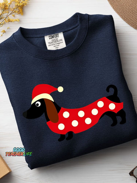Christmas Dachshund Decoration Pattern Casual Sweatshirt