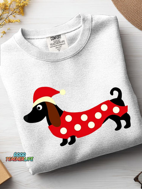 Christmas Dachshund Decoration Pattern Casual Sweatshirt