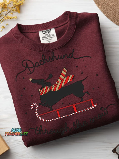 Christmas Dachshund Thought The Snow Casual Sweatshirt