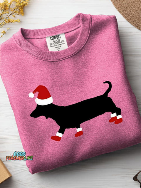 Christmas Dachshund Decoration Pattern Casual Sweatshirt